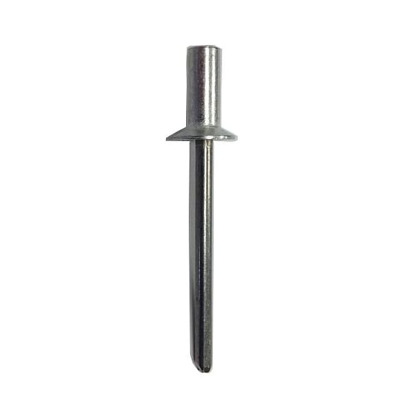 Blind Rivet, Dome Head, 0.125 in Dia., 0.377 in L, Stainless Steel Body, 1000 PK